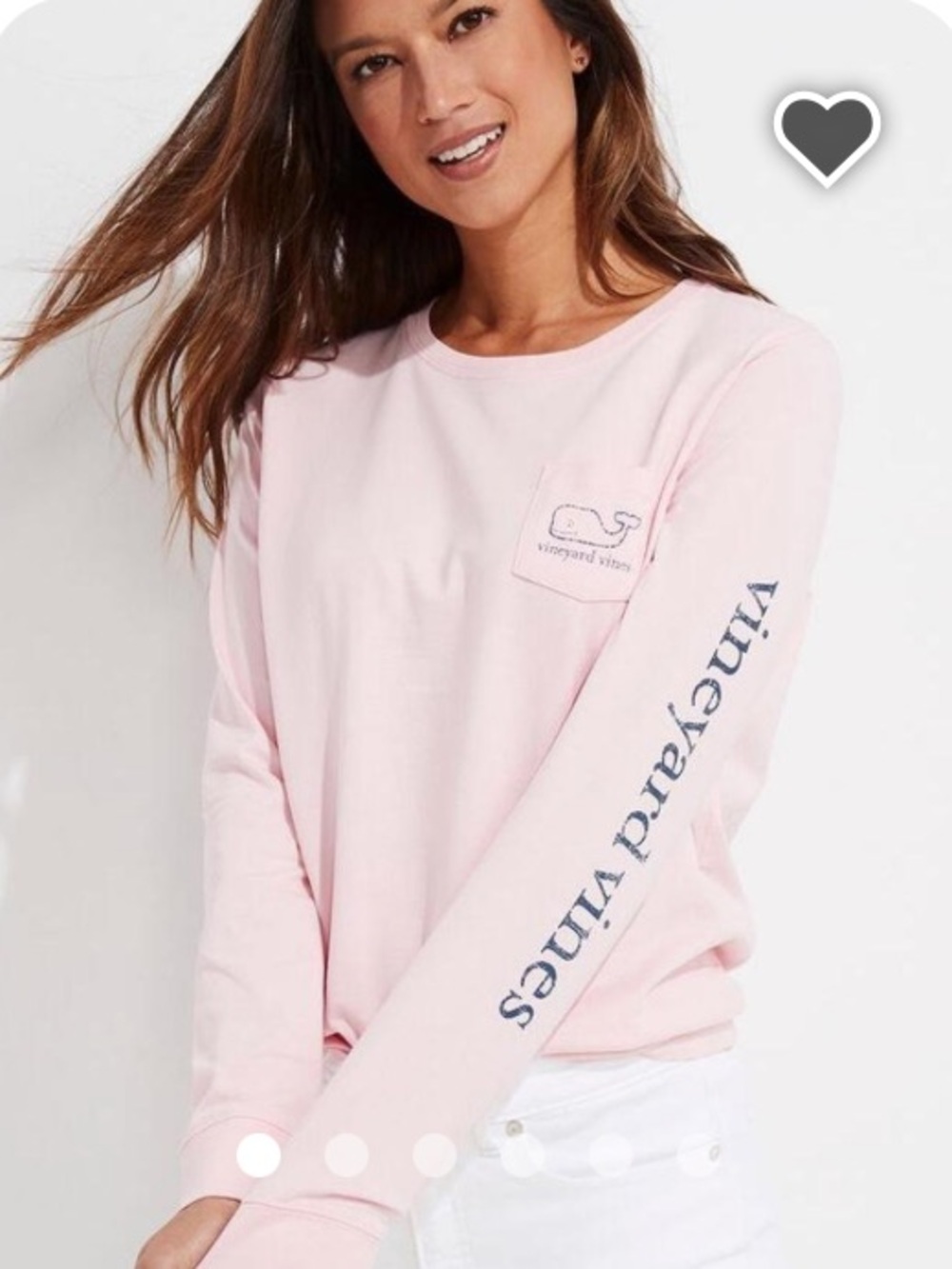 NWT Vineyard Vines Light Pink Long Sleeve Tee with Whale Logo